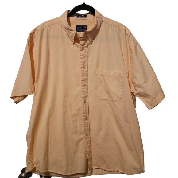 Pendleton Mens XL canary yellow short‎ sleeve button up - Picture 1 of 5